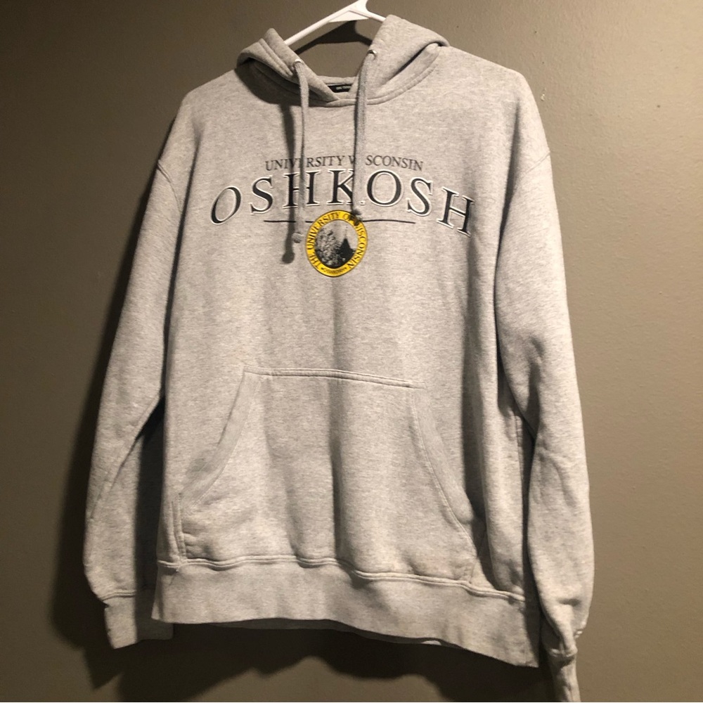 University of Wisconsin Oshkosh Grey Hoodie Sweatshirt Large
